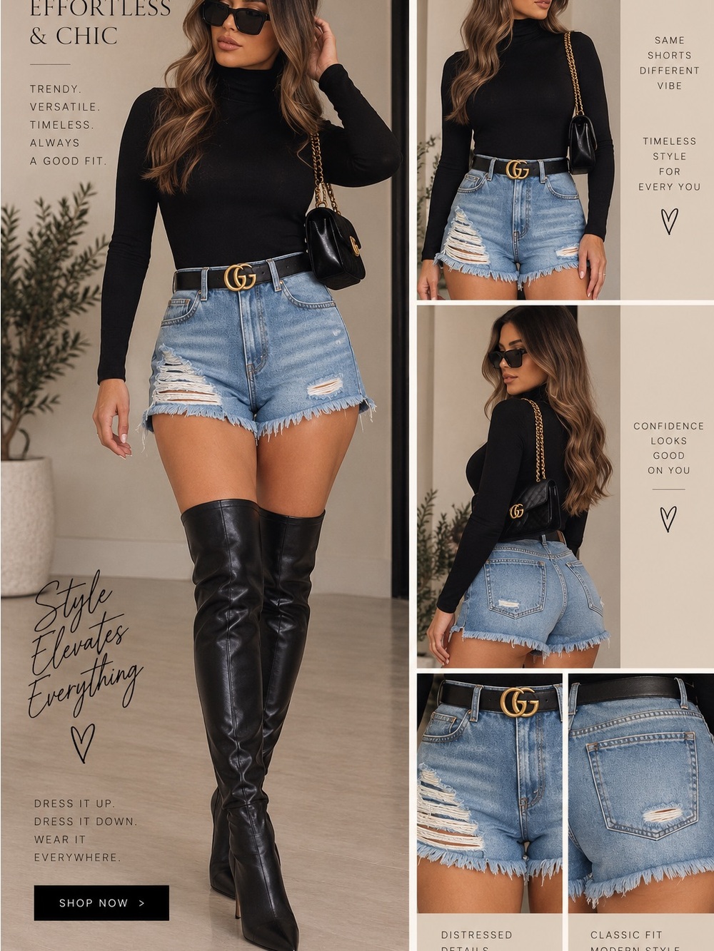 RSQ Light Blue Distressed High-Rise Jean Shorts
